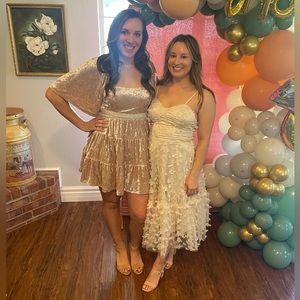 Butterfly satin dress